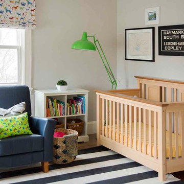 Serene & Color-Infused Waban Victorian: Toddler Bedroom