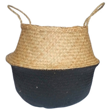 Seagrass Basket, Half Black