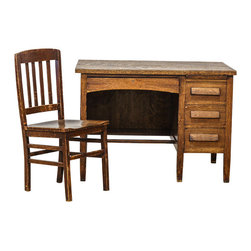 Oak Desk and Chair - Desks And Hutches