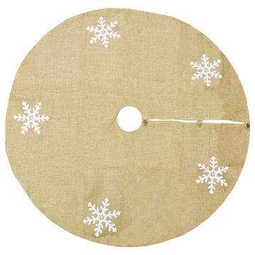 Lumi Snowflake Burlap Holiday Christmas Tree Skirt