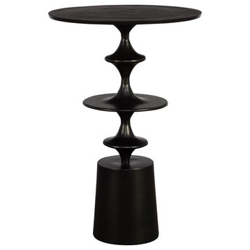 Flight Textured Black Accent Table