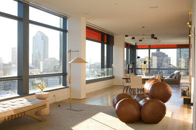 Minimalist living room photo in New York