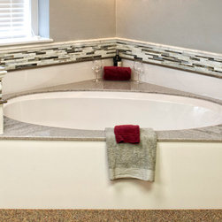 Engineered Marble Large Oval Tub with Engineered Granite Deck - Bath Products