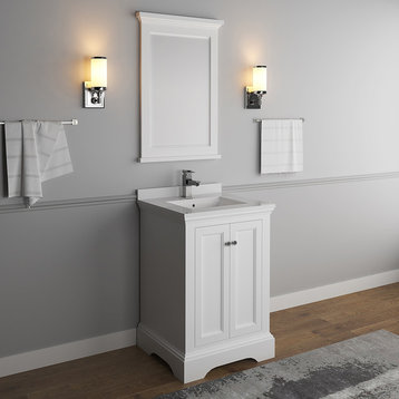 Fresca Windsor 24" Matte White Traditional Bathroom Vanity With Mirror