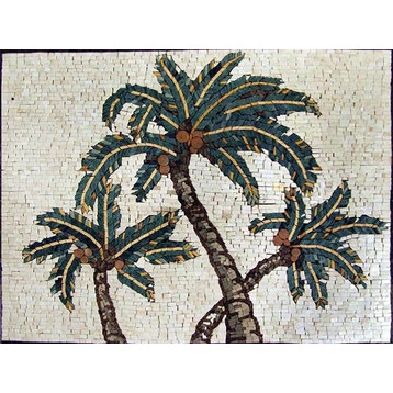 Mosaic Tile Art, Palmtree, 42"x56"