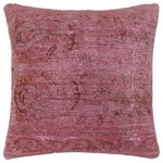Bareens Designer Rugs - Shabby Chic Greig Vintage Distressed Handmade Rug Pillow - Embellish your home with this timeless casual chic handmade throw pillow made with antique vintage distressed wool rug. A modern look on the timeless antique distressed pattern this elegant pillow provides texture and dimension. A mesmerizing addition to any decor, this beautiful, elegant pillow features beautiful colors with unique design made by skilled artisans. An intricate design and exquisite coloration make this handmade pillow a standout piece in any decor.