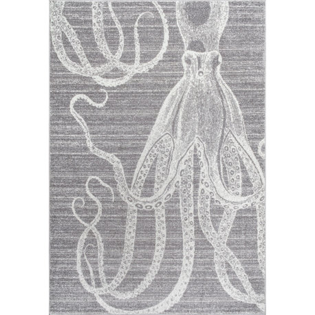 Nuloom Novelty Octopus, Grey 9'x12'