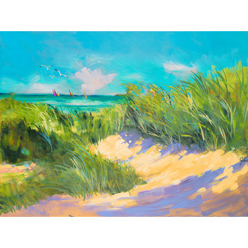 "Blue Grass Breeze I" Canvas Art, 24"x16"
