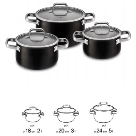 PRIMUS Stainless Steel Pot Set With Lids 6 pcs