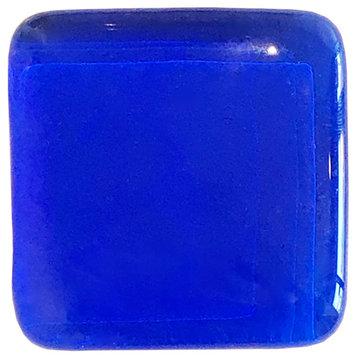 2x2 Squares Hand Poured Glass Tile, Cobalt