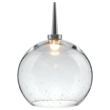 Bobo 2, Pendant, LED, 4" Kiss Canopy, Matte Chrome With Clear Glass Shade