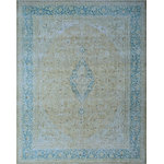 Noori Rug - Fine Vintage Distressed Caylee Beige Rug 9'10"x11'5" - This rug from our fine vintage distressed collection combines traditional Persian and Turkish patterns, featuring a faded color palette. The collection will give a traditional flair to your space. It also showcases a distressed motif for a touch of antiqued appeal. To extend the life of this rug, we recommend to always use a rug pad. Professional cleaning only