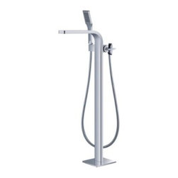 Single Handle Compact Design Easy Installation Floor Mount Chrome Color Bathroom - Products