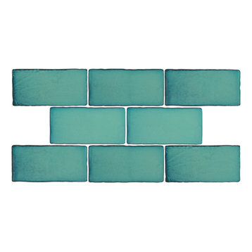 12 Vintage Ceramic Tiles…Glossy...Turquoise…4-3/8" By Robertson Tile Co. NOS 