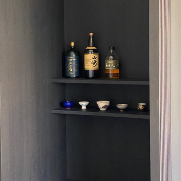 Japanese-Inspired White Oak Liquor Cabinet