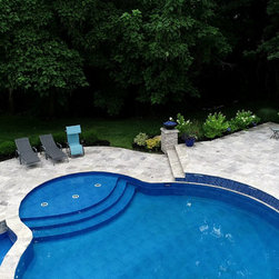 Silver Travertine & Rain Cloud Marble Poroject in Oster Bay - Landscaping Stones And Pavers