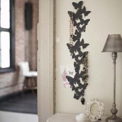 Black Metal Butterfly Wall Hanger for Photos and Accessories, Modern Home Decor - Home Decor