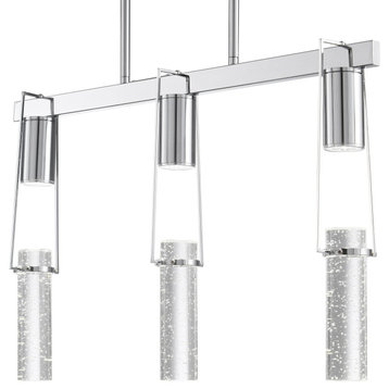 Harmony 3 Hanging Acrylic Chandelier Integrated LED, Dimmable, Chorme