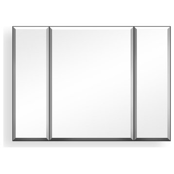 Frameless Aluminum Medicine Cabinet Adjustable Shelves,36x26Inch