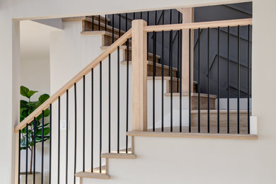 Inspiration for a mid-sized contemporary staircase remodel in San Diego