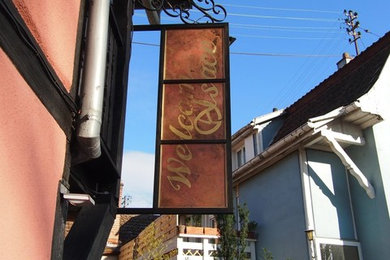Idées déco pour une façade de maison craftsman.