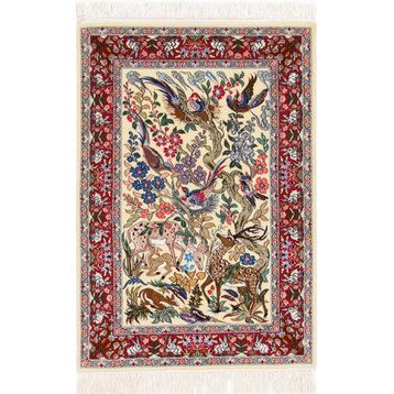 Persian Rug Isfahan Silk Warp 3'5"x2'5"
