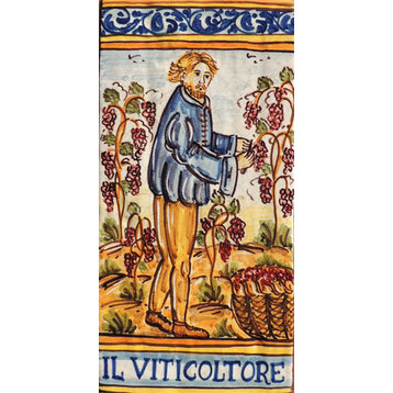 Il Viticoltore "Wine Grower" Italian Ceramic Tile