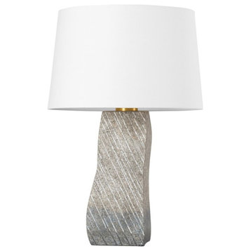 Hudson Valley Raiden 1-Light Table Lamp, Brass/Ceramic White/White