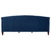 Lucy Upholstered Button Tufted Sofa Bed, Navy Blue Velvet