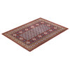 Barasat, One-of-a-Kind Hand-Knotted Area Rug Red, 5'0"x6'10"