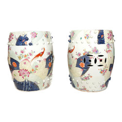 Chinese Porcelain Garden Stools (2) - SOLD - Patio Furniture And Outdoor Furniture