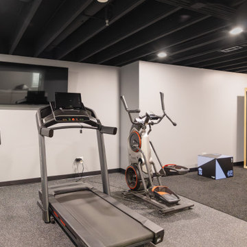 Contemporary Family Basement - Lake Barrington