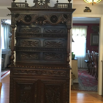 Antique French Brittany Buffet with Carved ship wheels