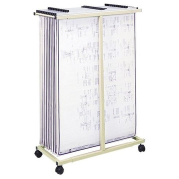 Pemberly Row Mobile Vertical Metal File Stand in Tropic Sand