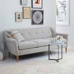 West Elm - Finn 75" Sofa, Chenille Tweed, Frost Gray - Sofas And Sectionals