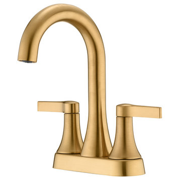 Luxier MSC11-T Single-Handle Bathroom Faucet With Drain, Brushed Gold