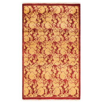 Bhayandar, One-of-a-Kind Hand-Knotted Area Rug Red, 3'2"x5'3"