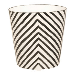 Worlds Away - Worlds Away Zebra Wastebasket - Bathroom Accessories