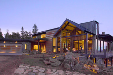 Inspiration for a rustic home design remodel in Denver