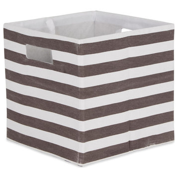 Polyester Cube Stripe Brown Square 13x13x13