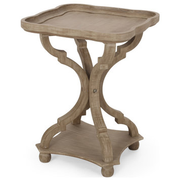 Douglas French Country Accent Table With Square Top, Natural