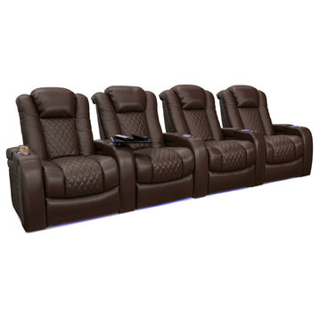 Seatcraft Capricorn Home Theater Seating, Brown, Row of 4
