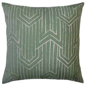 The Pillow Collection Green Granville Throw Pillow, 18"