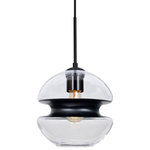 Besa Lighting - Besa Lighting 1JT-HULA8BK-EDIL-BK Hula 8 - 1 Light Cord Pendant - Canopy Included: Yes  Canopy DiHula 8 1 Light Cord  Black Clear/Black GlUL: Suitable for damp locations Energy Star Qualified: n/a ADA Certified: n/a  *Number of Lights: 1-*Wattage:60w Incandescent bulb(s) *Bulb Included:No *Bulb Type:Incandescent *Finish Type:Black