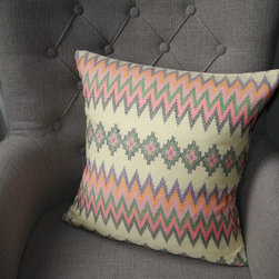 Zig zag multi coloured striped cushion - Decorative Pillows