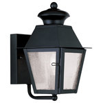 Livex Lighting - Mansfield Outdoor Wall Lantern, Black - With stunning clear seeded glass and a bronze finish, this outdoor wall lantern will make an elegant addition to any outdoor space. Formed from solid brass & traditionally-inspired, this outdoor wall lantern is perfect for a driveway, back porch or entry way.