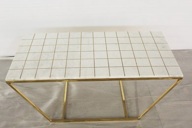 Brass Inlay sandblasted coffee table 24"x48"
