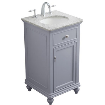 Elegant Decor Otto 19" Single Granite Top Bathroom Vanity in Light Gray