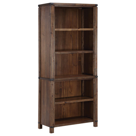 Baton Rouge 72" Bookcase, Brushed Walnut Finish