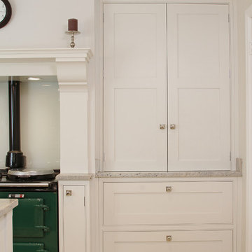 Handmade Painted Shaker Kitchen with Cock Beading in Slaked Lime